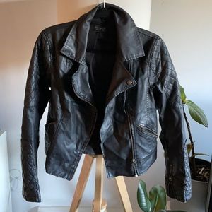 Black TopShop Faux Leather Jacket US 8